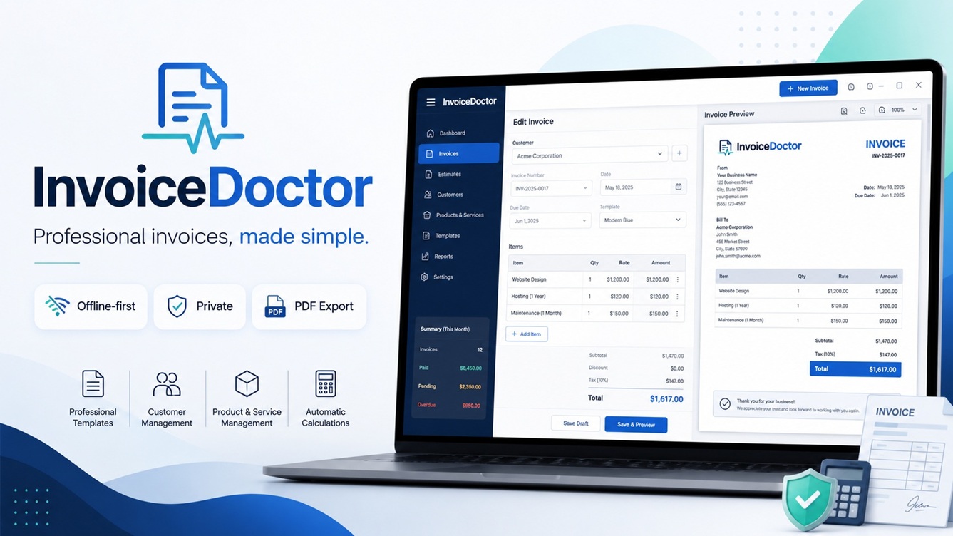 InvoiceDoctor - Smart invoicing and billing application