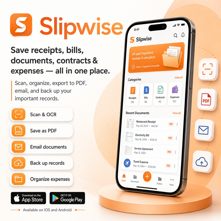 Slipwise - Smart receipt management app for iOS and Android